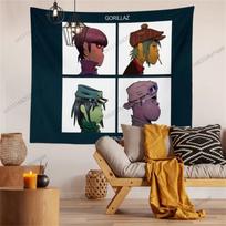 Cartoon Virtual Band Tapestry Gorillaz Demon Days Flag  Wall Tapestries Aesthetic Teen Bedroom Backdrop Cloth Banner Room Decor 100X70CM