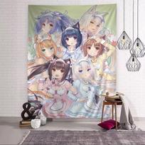 Cute Anime Loli Tapestry Japanese Style Polyester Wall Hanging Kawaii Manga Bedroom Dorm Room Wall Decor 100X70CM