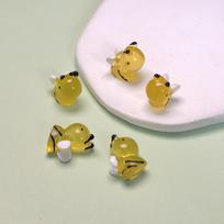100Pcs Cartoon Luminous Bee Figures Lovely Resin Miniatures Bee Doll House Ornaments Home Micro Landscape Decoration Accessories (as the picture,15*16mm-100pcs/bag)