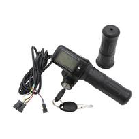 E-bike 36V 48VVoltage Display Switch Handle Finger Thumb Throttle Scooter with Power LED Display Handlebar Grips juoda