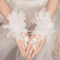 Floral Bridal Gloves Fingerless Wedding Gloves Decorative Lace Fingerless Gloves  Opera Performance Style A