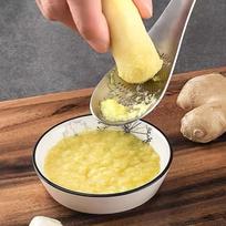 Stainless Steel Ginger Garlic Mashing Spoon, Manual Durable Kitchen Tool Easy to Clean 1pc