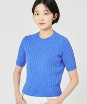Guess 3-Color Women'S Semi-Crop Short Sleeve Sweater Op2Se601 Blu/S