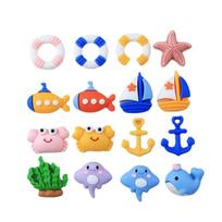 Price Lovely New Ocean World Design Flatback Resin Diy Accessories 100 pcs/bag
