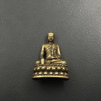 Brass Sakyamuni Buddha Figurines Miniatures Desktop Ornament Antique Copper Dharma Master Statue Decorations 1pcs