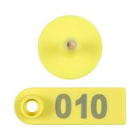 100 VNT. Numeruotos gyvulių ausies etiketės Avies ausies etiketės žymeklis 001-100 gyvulių identifikavimui Numbered geltona