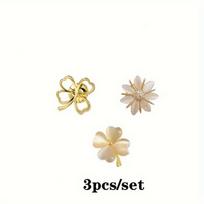 3vnt./rinkinys Stilingos lydinio gėlės Sagės Cat Eye Akmeninis Šalikas Sagtys Mieli Marškinėliai Kardigano Dekoracija Fiksuotos sagtys 3pcs