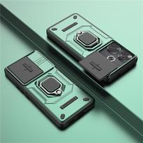 For POCO F6 5G Cover For Xiaomi POCO F6 Case 6.67 inch Lens Sliding Window Protector Armor Shockproof Holder Magnetic Bumper For POCO F6 žalia