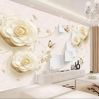Modernūs 3D Stereo Gėlės Drugelis Sieninis Tapetas Svetainei TV Sofai Miegamajam Romantiškas Dekoravimas Sieninis 200 cm(W) x 140 cm(H)