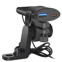 QC3.0 Motorcycle USB Charger 30W USB-C Charger IP67 Waterproof GPS Handlebar Mounting Bracket Charger for Moto Phone Charger juoda