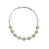 Beaded Bangle Bracelet for Women Silver Faux Pearl Cuff Bracelet Jewelry Gift for Mother's Day Wedding Anniversary žalia