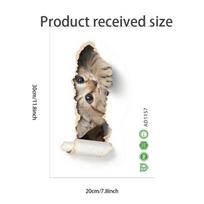 3D Cartoon Hole Cat Toilet Sticker Bathroom Lovely Animal Beautification Decoration Toilet Lid Waterproof Self-Adhesive Sticker