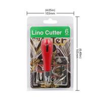 Carving Tool Practical Beginner DIY Portable ABS Linoleum Cutter Art Supplies Ergonomic School Engraving Pack of 1 raudona
