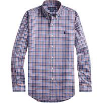 Polo Ralph Lauren Red Plaid Pony Logo Embroidered Poplin Long Sleeve Shirt Men shirts Navy-Blue 720748907-003 XL