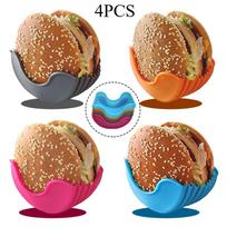 4PCS Hot Sale Silicone Burger Clip Contact Free Anti-Falling Burger Fixed Box Tray