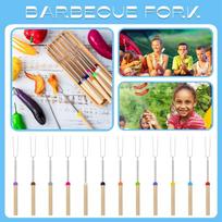 Marshmallow Roasting Sticks Campfires Smores Skewers For Fire Pits 32 Inch Long Extendable Fork Smores Sticks With Wooden Handle One Size