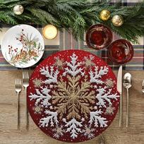 Winter Gingerbread Man Round Heat Resistant Wooden Table Mat - Christmas Hat and Scarf Pattern, Festive Catering&Christmas Party Decoration 30*30cm