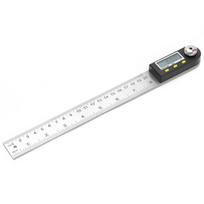 0‑200mm 2‑in‑1 Angle Finder 0‑360 degrees  Stainless Steel Digital Protractor with LCD Display gray