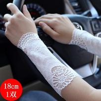 Summer Ladies Sexy Lace Arm Warmers Women Short Cuff Wrist Scar Covered Driving Fingerless Gloves 18cm Short Sleeves KTB One Size