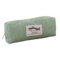 Aesthetic Pen Bag Lovely Shark Pencil Case Makeup Bag Embroidery Pen Case School Office Supplies žalia