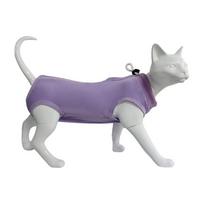 Washable Soft Cat Recovery Suit Prevent Lick Anti Bite Weaning Jumpsuit Easy To Wear Breathable Cat Neutering Wear Puppy S violetinė