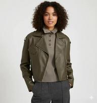 Handmade Biker Green Party Leather Causal Jacket Genuine Soft Women's Motorcycle S žalia