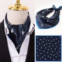 Vyriška madinga skarelė Anglija Kostiumas Marškinio apykaklė Verslas 100% natūralaus šilko kvadratinė skarelė Britiškas retro marškinio spausdinta bandana 53x53cm gray