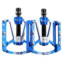 Nonslip Road Bicycles Pedals Aluminum Alloy Pedals Mountain Bicycles Pedals 3 Bearings Wide Flat Cycling Pedals 1 mėlyna