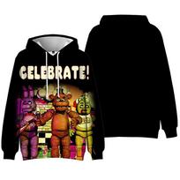 Five Nights At Freddy's CARTOON Printed Sweatshirt Outdoor Sport Cosplay Pullovers Hoodie Cosplay Costume XS brown