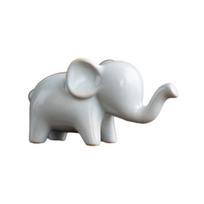 Ceramic Elephant Desk Ornament Colorful Small Elephant Statue Good Luck Elephant Figurine Home Office Living Room Decor balta