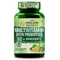 Himalayan Organics Multivitamin Tablets With Probiotics Daily Nutritional Supplement For Men And Women 180 Count