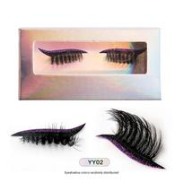 Eyeshadow Color Random Lazy Eye Shadow Eyelash Patch Eye Makeup Stickers  Party Makeup B