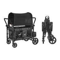 Wagon Stroller for 4 Kids Push Pull Quad Collapsible Stroller for Camping