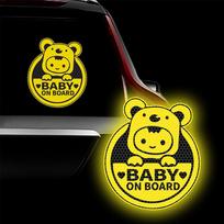 Baby On Board Sticker for Cars, Cute Koala High Intensity Reflective Waterproof Vinyl Car Decal Kids in Car Safety Sign 6 x7 žalia