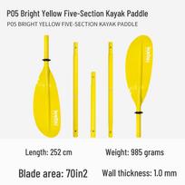 KOETSU P05 Portable Detachable Five-Section Double-Bladed Kayak Paddle for Ocean Boats blue
