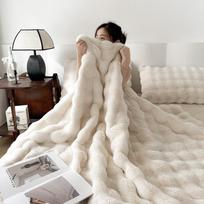 Luxurious Thick Faux Fur Velvet Baby Four-Piece Set 1.2m Bed Three-Piece Set (Duvet Cover 1.5x2m)