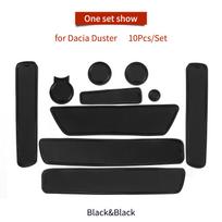 for Dacia Duster 2018 - 2026 Anti-Slip Gate Slot Cup Mat Interior Accessories Non-Slip Door Groove Pad 10pcs