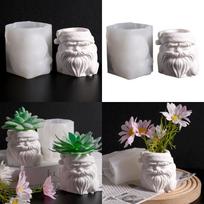 Santa Flower Pot Silicone Mold For Epoxy Resin Handmade Soap Chocolate X3UC CN