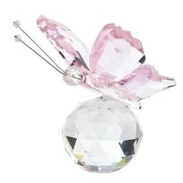1pcs Crystal Butterfly with Ball Figurine Home Wedding Decoration Glass Craft Collection Table Ornaments Souvenir Gifts šviesiai pilka spalva