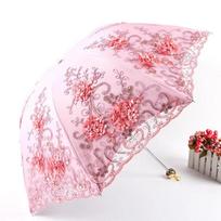 Princess Double Lace Embroidered Sun Umbrella Lace Flower Sun Protection UV Protection Women's Black Glue Sun Umbrella Iron&8K