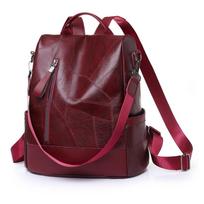Minkštos odos kuprinė Moteriška retro didelės talpos mokyklinė krepšys Lengvas pečių krepšys Kuprinė Rankinė Kelionė kasdien ir pirkinių krepšys 33cm*15cm*34cm raudona