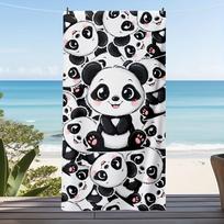 1pc Cute Panda Pattern Beach Towel, Super Soft Quick-Dry, Multi-Use Towel for Swimming Pool Camping Picnic Beach Travel Yoga W40*H60(CM)