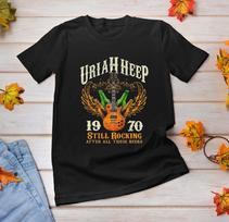 NEW Uriah Heep Band Short Sleeve Black All Size Unisex Shirt AG1916 Unisex T-Shirt S įvairiaspalvis