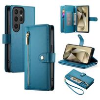 Užtraukiama rankinė per petį telefono dėklas, skirtas Samsung Galaxy S26 S25 Ultra S24 S23 FE S22 S21 Plus Edge A17 A37 A57 Kortelių laikiklis Piniginės dangtelis Galaxy S22 5G mėlyna