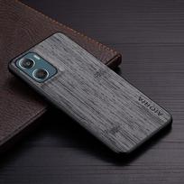 Case for Motorola Moto G06 Power Bamboo Wood Pattern Leather Phone Cover Luxury Coque for Moto G06 Power Case Capa Motorola Moto G06 tamsiai pilka spalva