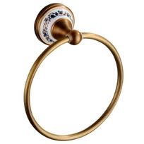 Brushed Bronze Brass Towel Ring Oval Contemporary Bathroom Hand Towel Holder Wall Mounted,Antique Brass Finish Towel Rack EL80A