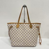[Pre-Owned] Neverfull Mm Checkered Canvas With Leather Trim Tote Bag - Very Good #UHHN0A ONE SIZE