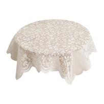 Floral Lace Tablecloth, Square White Lace Doily, Vintage Scalloped Table Cover for Nightstand Coffee Table Tea Party Home Decor Small