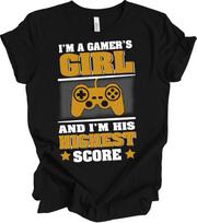 Gamer Girl Tshirt Highest Score Video Game Shirt Greatest Achievement Gift Tee XXXXL