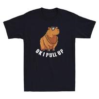 Ok I Pull Up Funny Capybara Glasses Dank Meme Novelty Men's Short Sleeve T-Shirt XXXL
